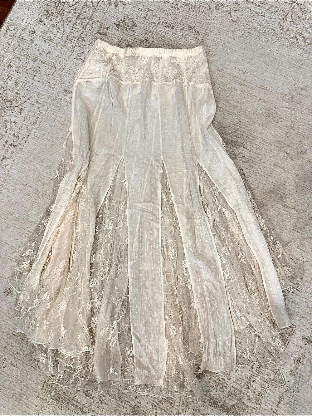 Free People Maxi Lace Skirt in White